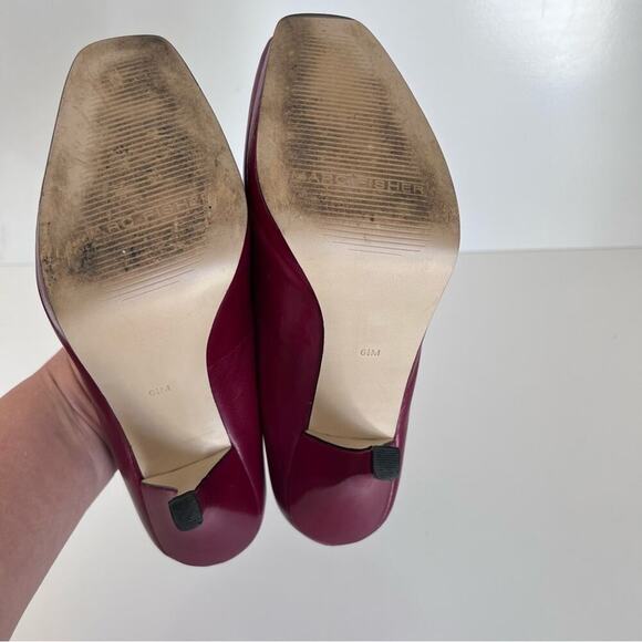 Marc Fisher dark red leather peep toe heels - Picture 6 of 7